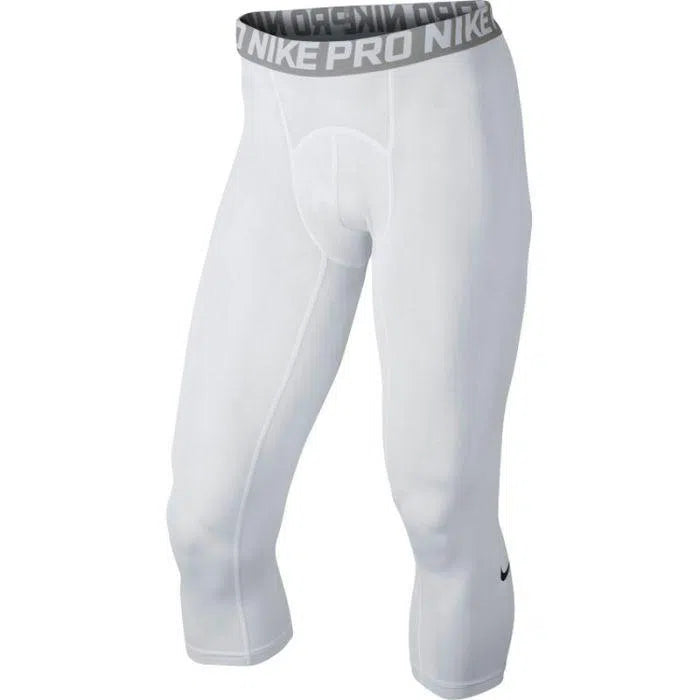Men's Nike Pro white 3/4 Spandex Running Tights Compression Pants small